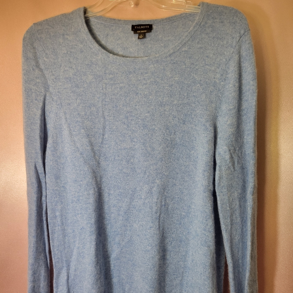 Talbots Light Blue 100% Cashmere Sweater